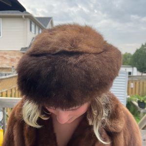 Mink stole and matching hat